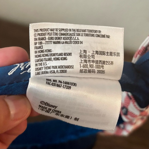 Disney Blue Red White Checker Bow All American Girl Satin Minnie Ears Headband - Picture 6 of 7